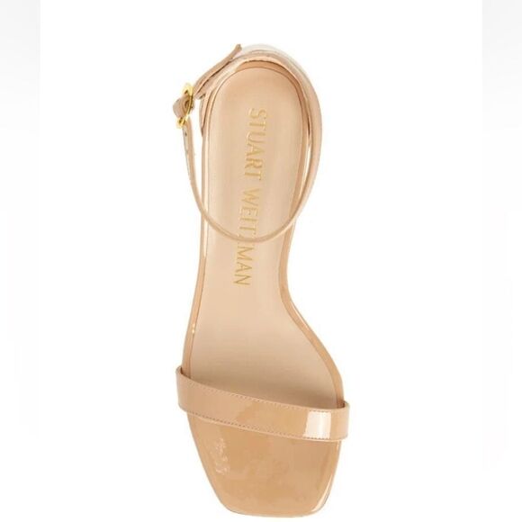 Stuart Weitzman Nude Block Heel Sandals 9.5 NIB/Dust Bag $495 - Picture 5 of 10